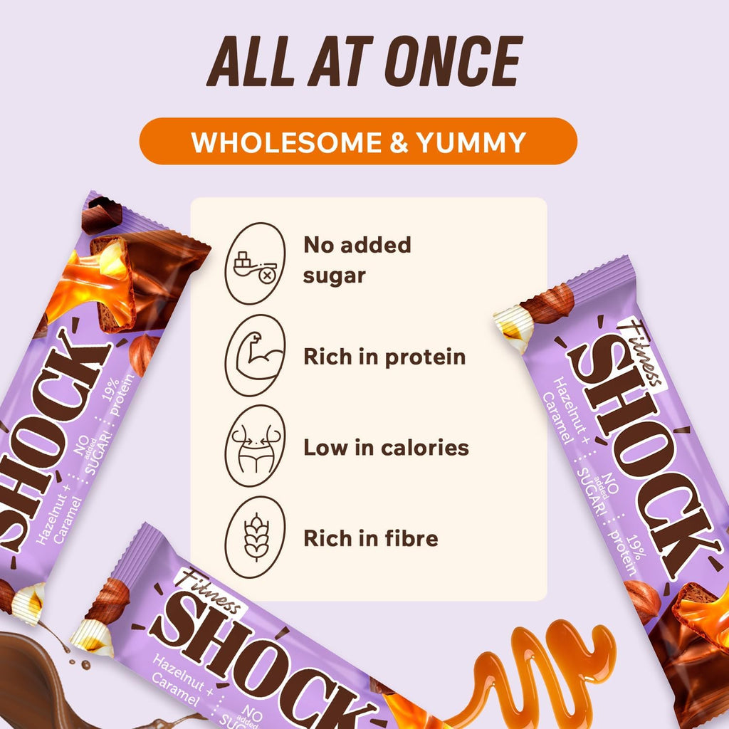 Fitness SHOCK Protein Bar – Hazelnut & Caramel