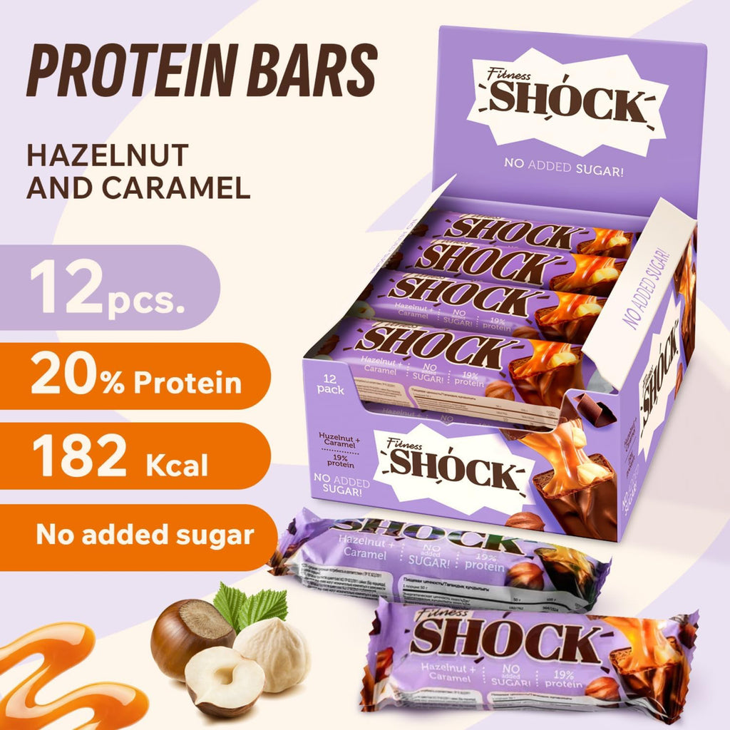 Fitness SHOCK Protein Bar – Hazelnut & Caramel