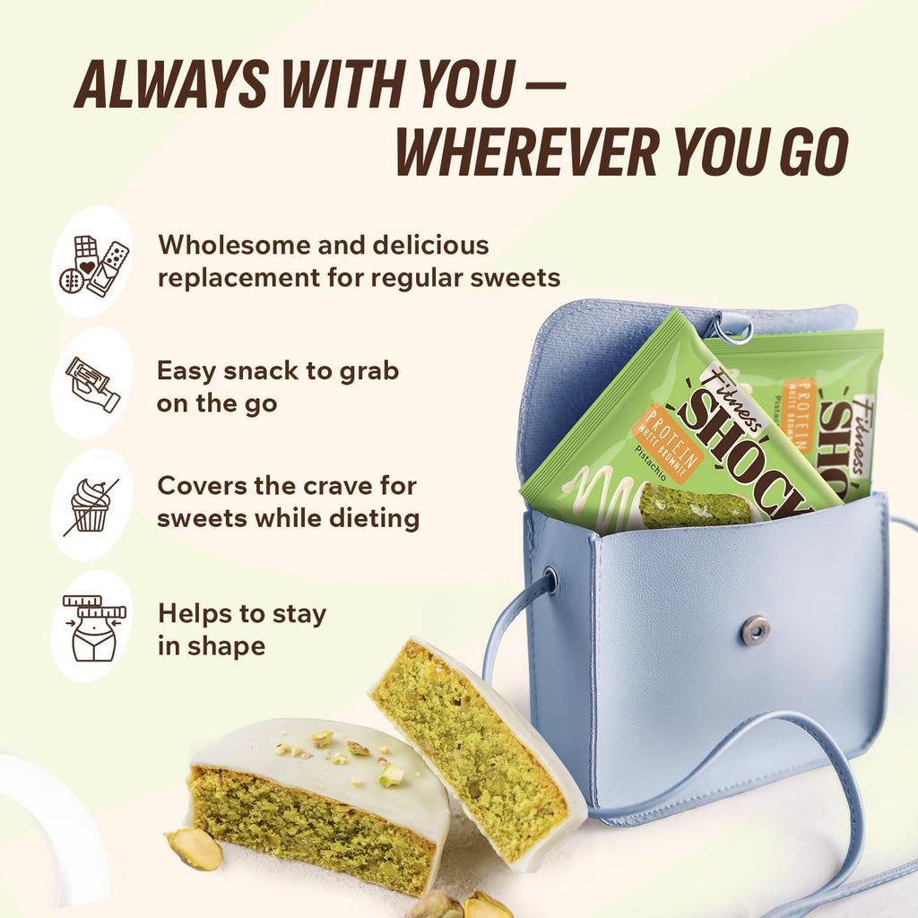 Fitness SHOCK Brownie “White Chocolate & Pistachio”