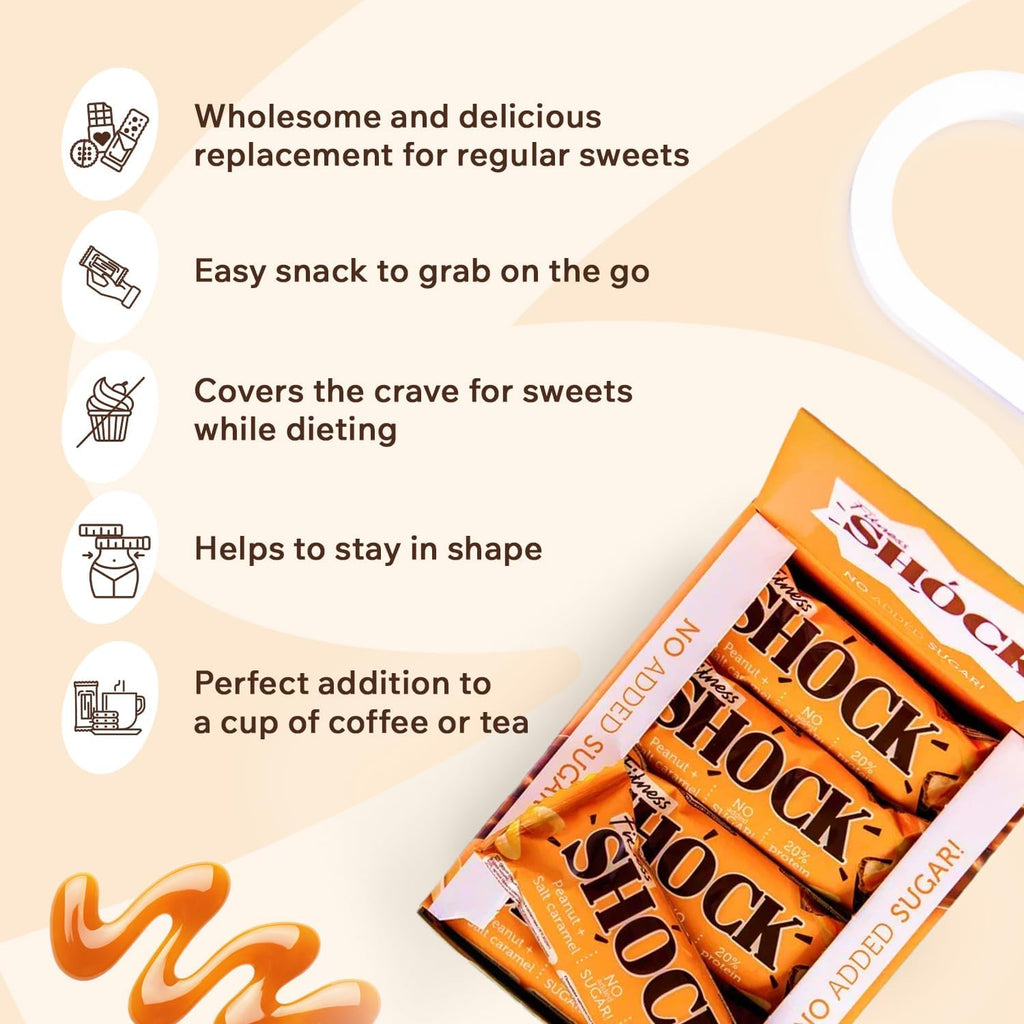 Fitness SHOCK Protein Bar – Peanut & Salted Caramel