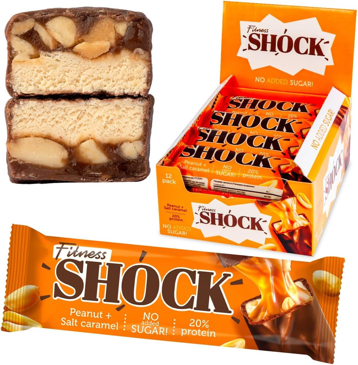 Fitness SHOCK Protein Bar – Peanut & Salted Caramel